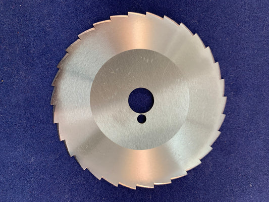 440 St Steel Polydor Kebab Circular Slicers 90x13x1.6mm S Bevel to Sharpener Serrated 30 Teeth 1 Pinhole C0090K009